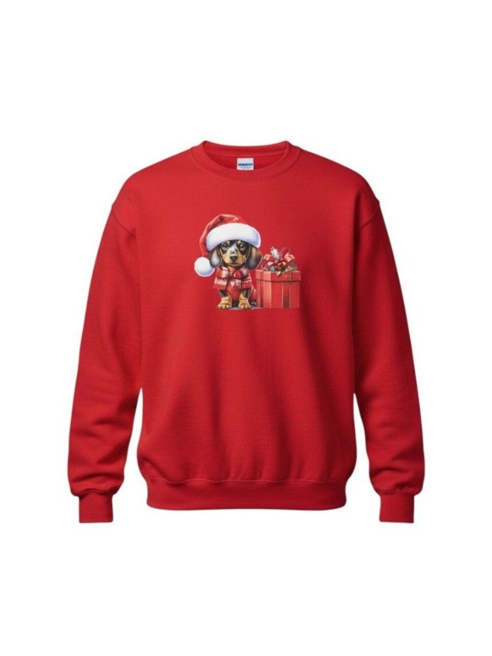 Athletic Works Christmas Dachshund Sweatshirt Red Crewneck XL Dog Graphic